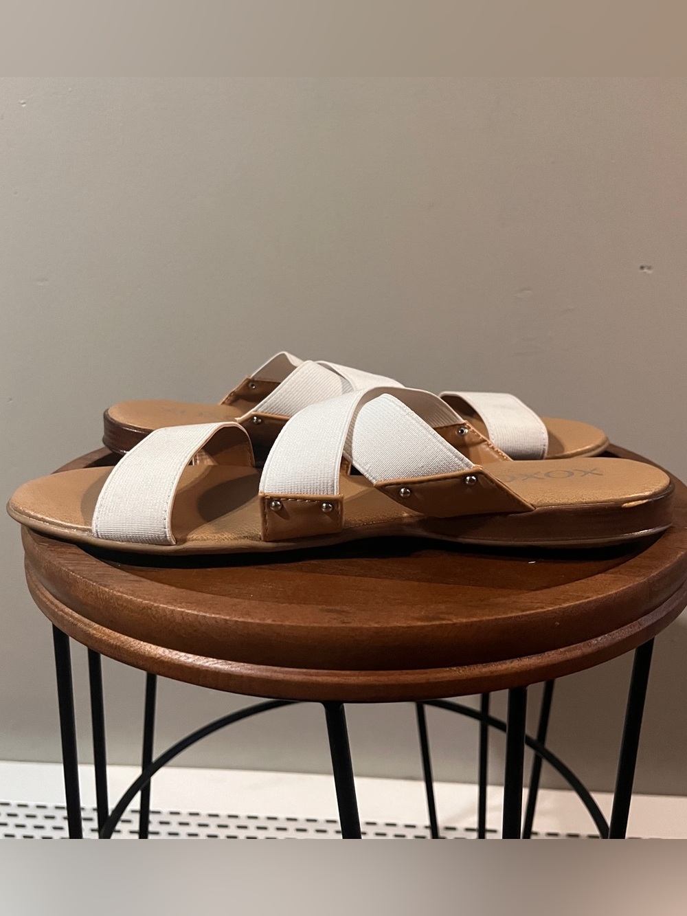 XOXO White Double-Strap Slide Sandals - Picture 4 of 5